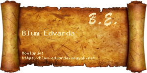 Blum Edvarda névjegykártya